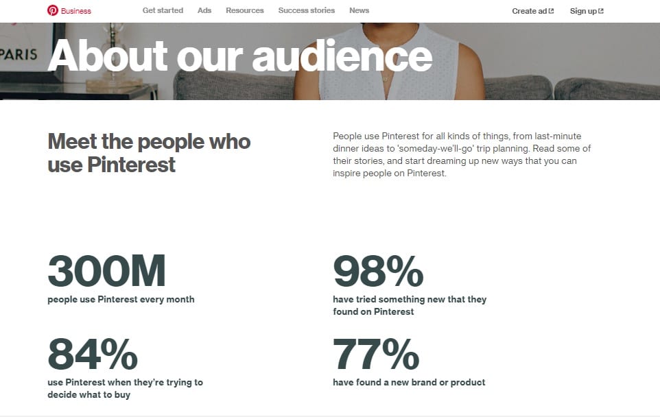 Pinterest audience statistics