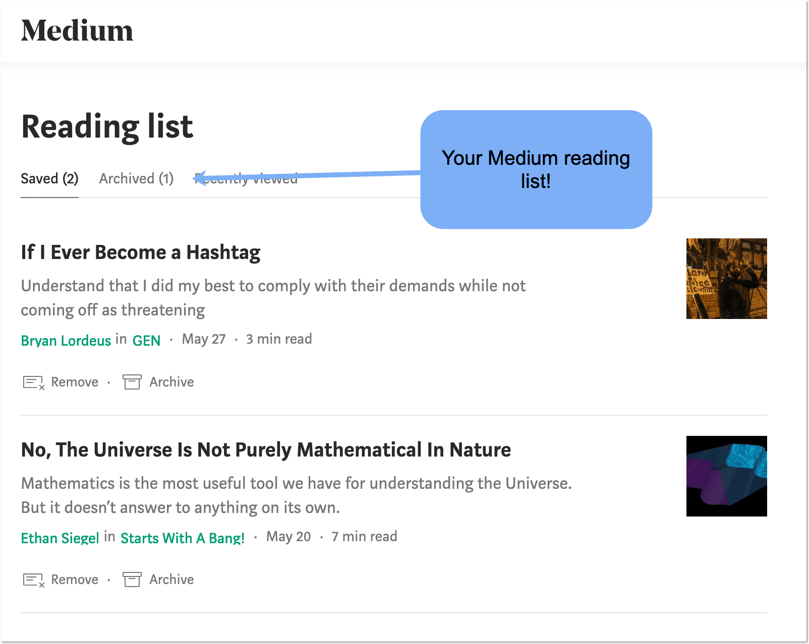Medium reading list