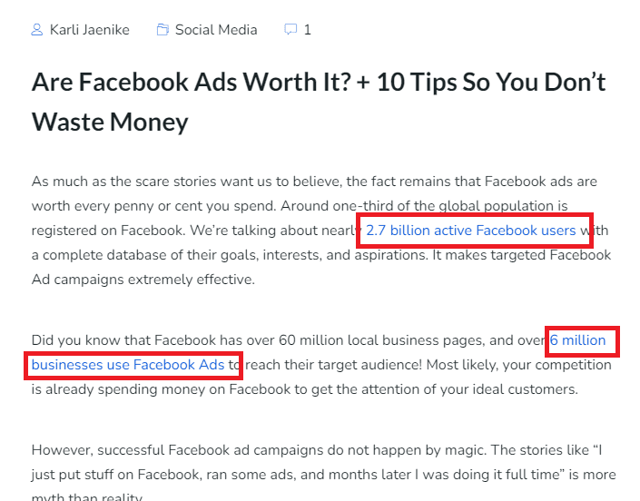 Juicebox post with links to statistics