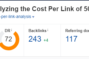 stats showing backlinks to case studies