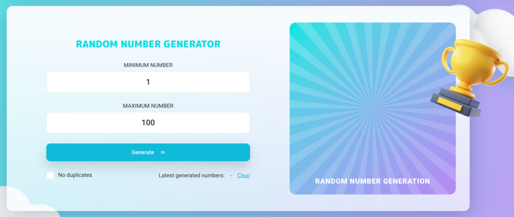 You to Gift Random Number Generator