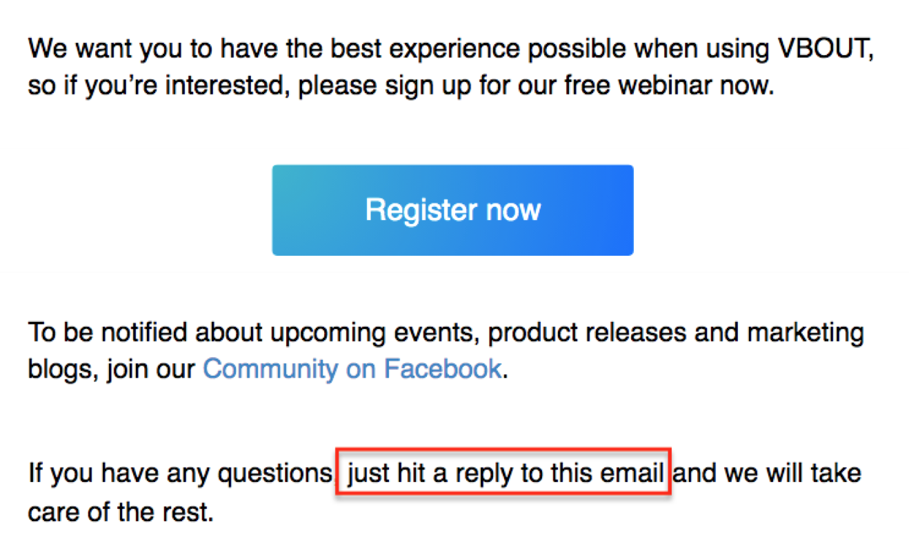 Encourage reply to email