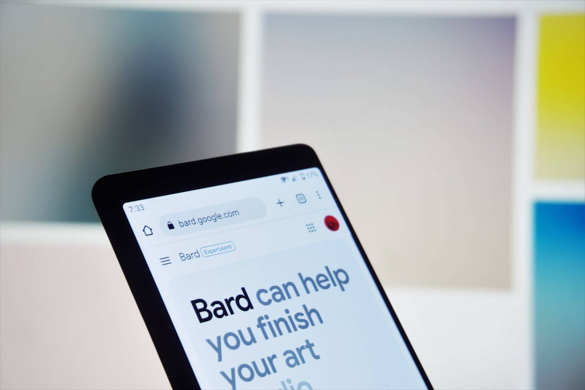 Googles Bard AI on phone screen