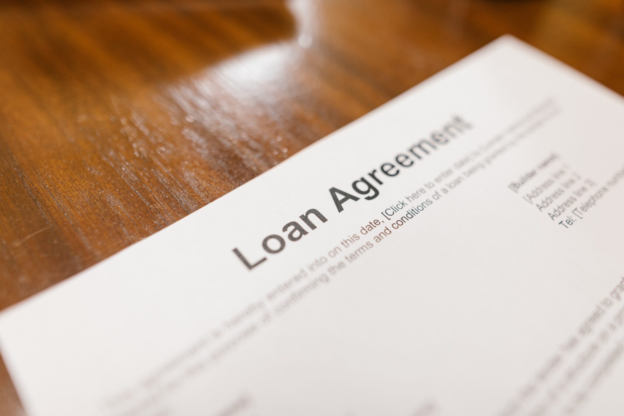 Loan agreement real estate