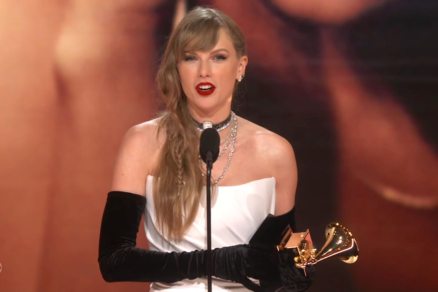 Taylor Swift announces her new album at the 2024 Grammys