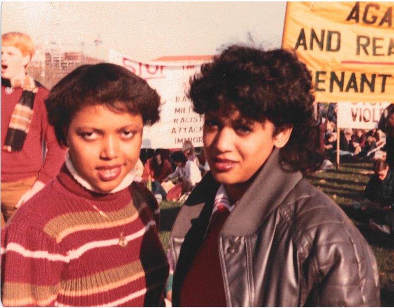 In college, she was politically active, protesting apartheid in South Africa at Howard University