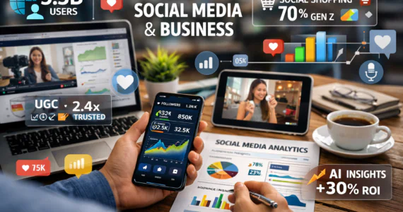 image shows social media use